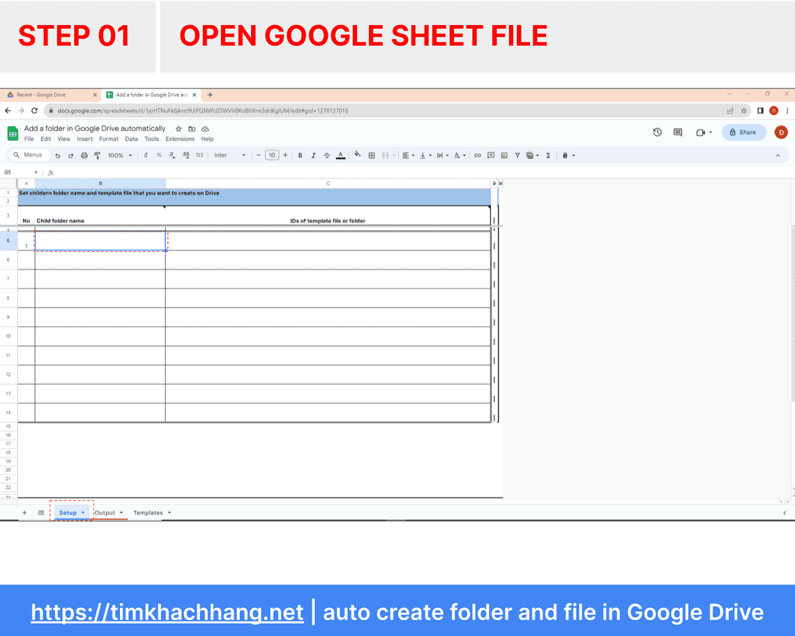 Step 1: Open the Google Sheets File