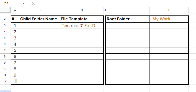 Mode 05 - Auto create folder and files add-ons - input in Google Sheets