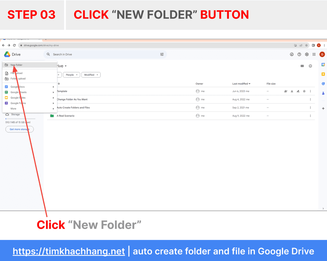 Step 3: Click to "New Folder" button