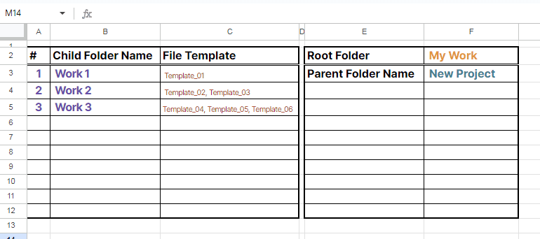 Mode 07 - Auto create folder and files add-ons - input in Google Sheet
